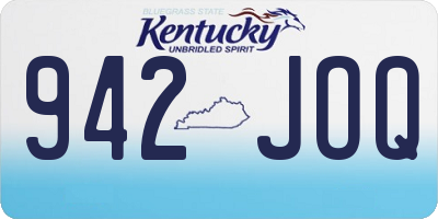 KY license plate 942JOQ
