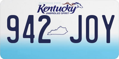 KY license plate 942JOY