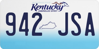 KY license plate 942JSA