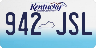 KY license plate 942JSL