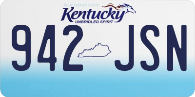 KY license plate 942JSN