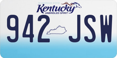 KY license plate 942JSW