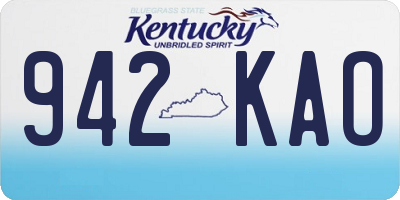 KY license plate 942KAO