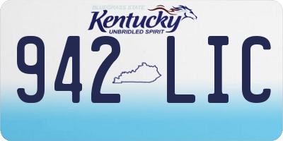 KY license plate 942LIC