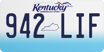 KY license plate 942LIF