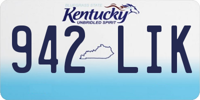 KY license plate 942LIK