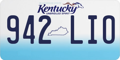 KY license plate 942LIO