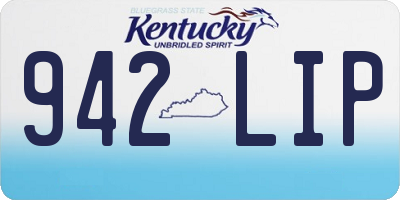 KY license plate 942LIP