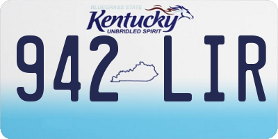 KY license plate 942LIR