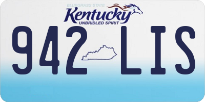 KY license plate 942LIS