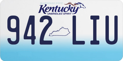 KY license plate 942LIU