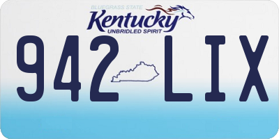 KY license plate 942LIX