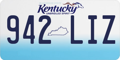 KY license plate 942LIZ