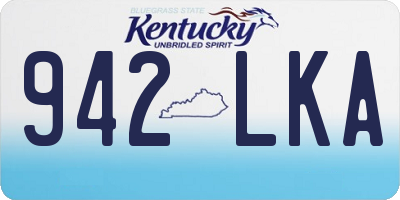 KY license plate 942LKA