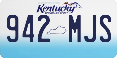 KY license plate 942MJS