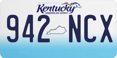 KY license plate 942NCX