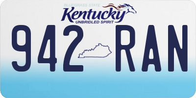 KY license plate 942RAN