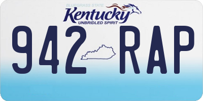 KY license plate 942RAP