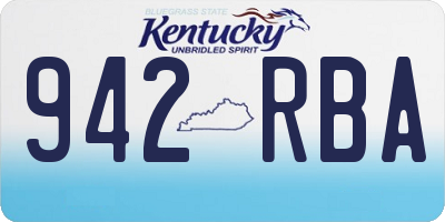 KY license plate 942RBA