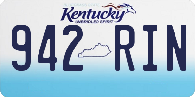 KY license plate 942RIN
