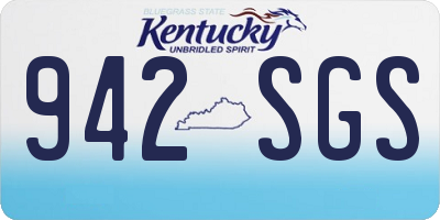 KY license plate 942SGS