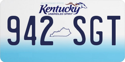 KY license plate 942SGT