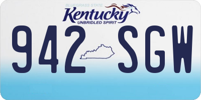 KY license plate 942SGW