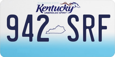 KY license plate 942SRF