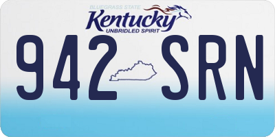 KY license plate 942SRN