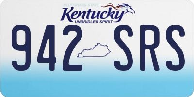 KY license plate 942SRS