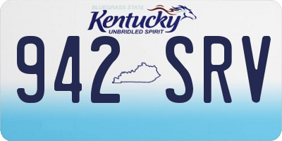 KY license plate 942SRV