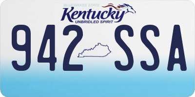 KY license plate 942SSA
