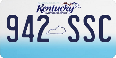 KY license plate 942SSC