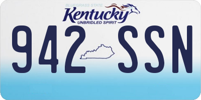KY license plate 942SSN