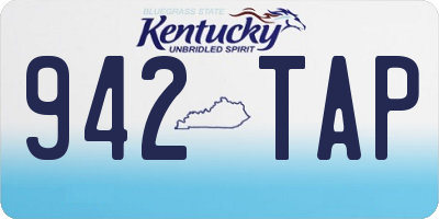 KY license plate 942TAP