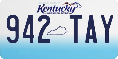 KY license plate 942TAY