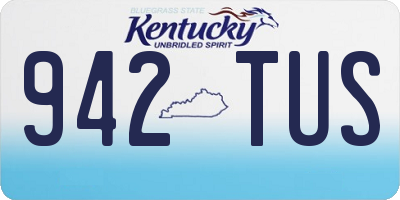 KY license plate 942TUS