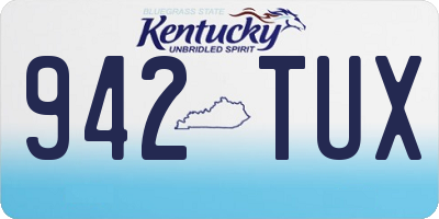 KY license plate 942TUX