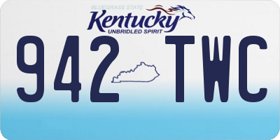 KY license plate 942TWC