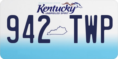 KY license plate 942TWP