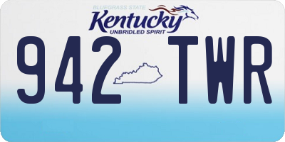 KY license plate 942TWR