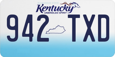 KY license plate 942TXD