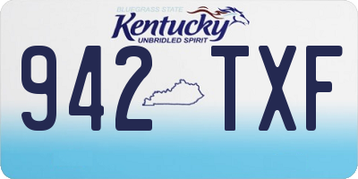 KY license plate 942TXF