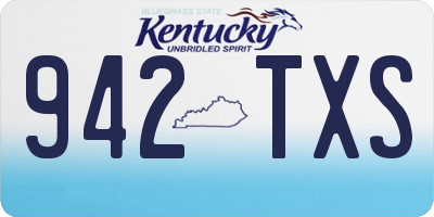 KY license plate 942TXS