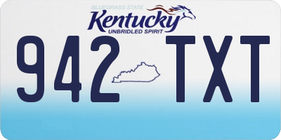 KY license plate 942TXT