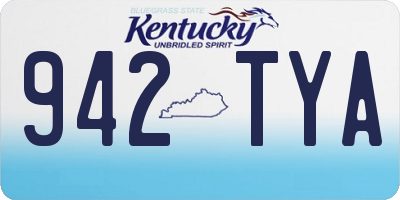 KY license plate 942TYA