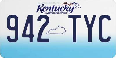 KY license plate 942TYC