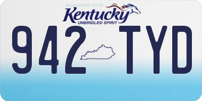 KY license plate 942TYD