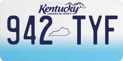 KY license plate 942TYF