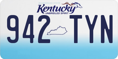 KY license plate 942TYN